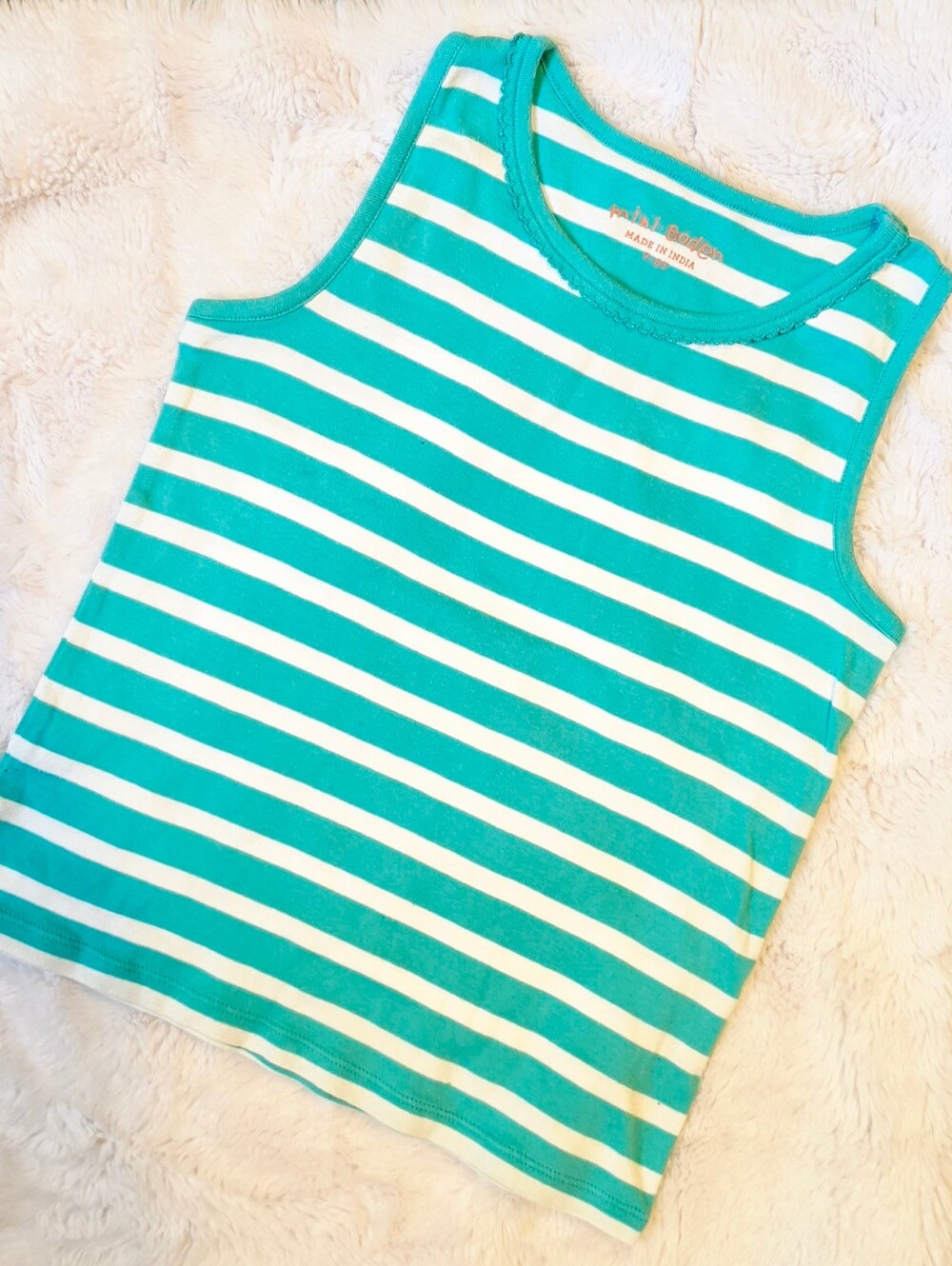 Mini Boden Soft Stretchy Tank Top Vest 7-8y LIKE NEW Fragrance Free